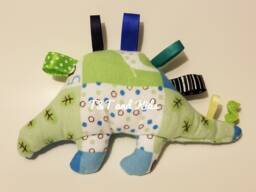 Customized Cotton Flannel Dinosaur Sensory Toy With Ribbons