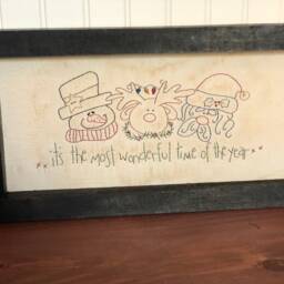 Most Wonderful Time Primitive Stitchery Framed Print - thumbnail 2