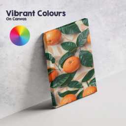 Fresh Orange Citrus Leaf Repeat Pattern Canvas Wall Art Print Decor Picture Ready To Hang - thumbnail 4