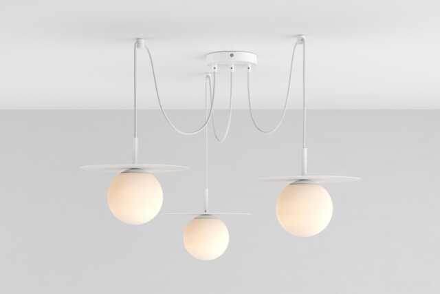 Zoe 3-Port Ceiling Pendant Hanging Light White Kitchen Island Fixture Disc Lamp Shade - image 1