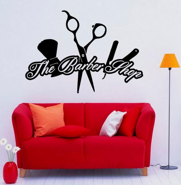 Barber Shop Wall Vinyl Decal Hairdressing Tools Sticker Interior Removable Art Decor - 7Hsl - image 1