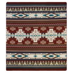 Handmade Alpaca Wool Blanket Southwest Native Design - thumbnail 3