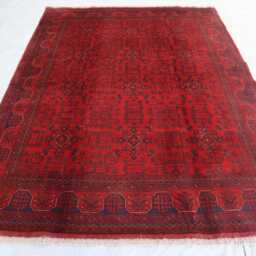 5x7 Ft Afghan Bukhara Rug, Handmade Geometric Genuine Oriental Khal Mohammedi Area Turkmen Living Room D??cor Carpet - thumbnail 2