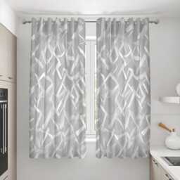Modern Grey Curtains, Soft Geometric Brush Pattern Drapes, Custom Size Window Panels For Stylish Minimalist Spaces - thumbnail 2