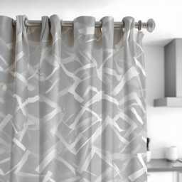 Modern Grey Curtains, Soft Geometric Brush Pattern Drapes, Custom Size Window Panels For Stylish Minimalist Spaces - thumbnail 3