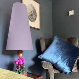 Lilac Cotton Cone Lampshade, Extra Tall Design - thumbnail 1