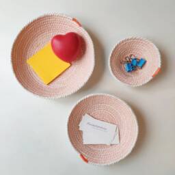 Cotton Rope Nesting Baskets Tangerine Stitch, Set Of 3 - thumbnail 3