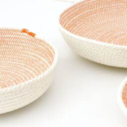 Cotton Rope Nesting Baskets Tangerine Stitch, Set Of 3 - thumbnail 4