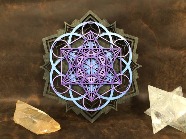 Lotus Mandala, Metatron's Cube, Seed Of Life, Wall Art, Laser Cut, Sacred Geometry - image 1