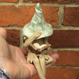 Fairy Garden Book Fairy, Handmade Ceramic Plant Pot Ornament - thumbnail 2