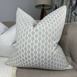Elegant Geometric Jacquard Cushion Cover, Linen Colour, Natural Pillow Modern Contemporary Home, Cover Wotton Ashley Wilde - thumbnail 2