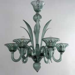 Handmade Murano Glass Chandelier, Green, Italian Lighting - thumbnail 2
