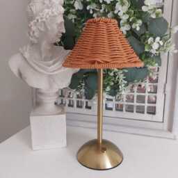 Cordless Touch Lamp. Beautiful Hand Woven Rattan Style Usb Rechargeable Table Lamp.cordless Four Stand Colours - thumbnail 2