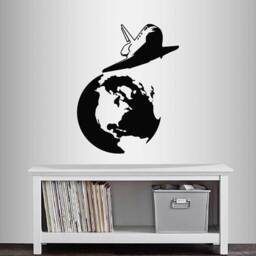 In-Style Decals Wall Vinyl Decal Decor Art Sticker Space Shuttle Planet Earth Boys Girls Kids Room Removable Mural Unique Design 149 - thumbnail 1