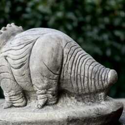 Concrete Triceratops Statue Stone Dinosaur Figure Cement Prehistoric Sculpture Outdoor Wildlife Ornament Dino Lover Gift Front Door Decor - thumbnail 4