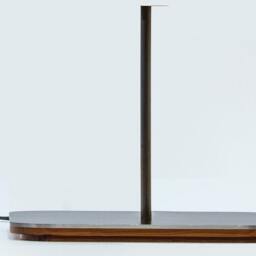Handmade Table Lamp Made Of Red Gum Wood Veneer, Minimalist Linear Design, Desk Light, Modern Rectangle Lampshade From Natural Veneer - thumbnail 4