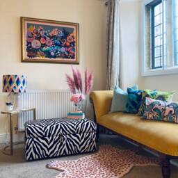 Coffee Table Footstool With Storage in Luxury Zebra Pattern - thumbnail 4