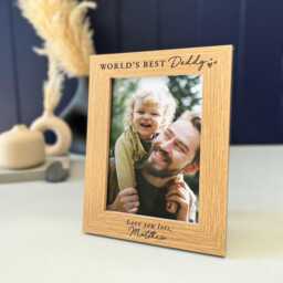 Personalised Dad Gifts - Fathers Day Gift From Kids, Birthday For World's Best Daddy, Custom Photo Frame - thumbnail 1