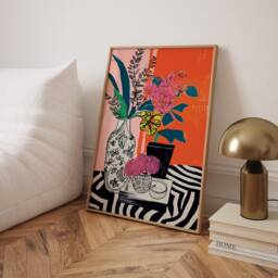 Abstract Flowers Illustration Poster - Unique Girl Room Decor - thumbnail 3