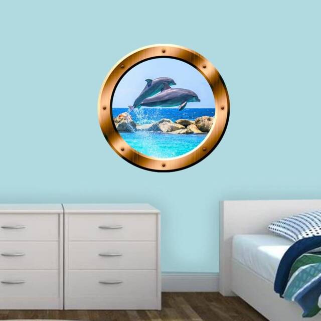 Scenic Landscape Wallpaper, Fake Window Decal, Wall Mural Art Beach Room Decor Bp27 - image 1