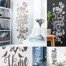 Wall Sticker Home Sweet Decal Family Living Room Cherry Blossoms Branch Tendril Flower Art Ws18A - thumbnail 2