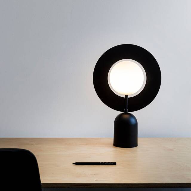 Modern Table Lamp Made From Brass Metal & Glass - Industrial Desk Perfect For Office Decor Saturn Inspired Bedside - image 1