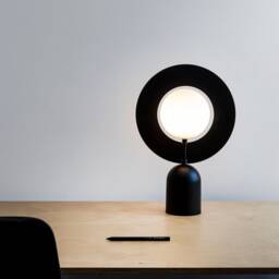 Modern Table Lamp Made From Brass Metal & Glass - Industrial Desk Perfect For Office Decor Saturn Inspired Bedside - thumbnail 1