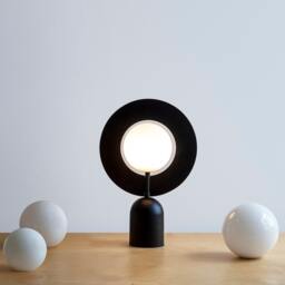 Modern Table Lamp Made From Brass Metal & Glass - Industrial Desk Perfect For Office Decor Saturn Inspired Bedside - thumbnail 3