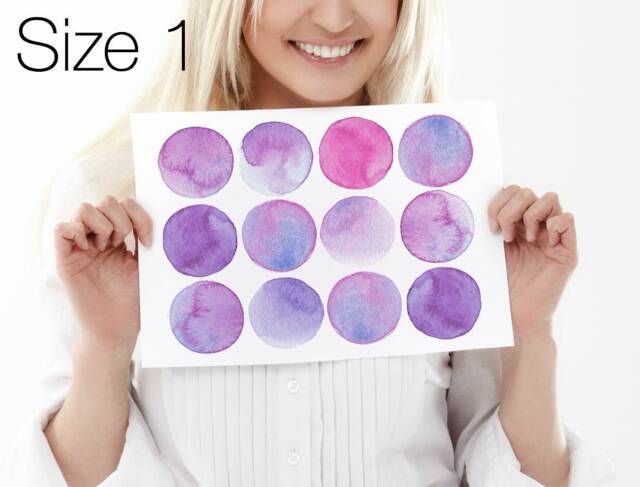 Wall Decals Watercolor Circles, Shades Of Purple, Tile Decals, Furniture Hand-Painted Dot Home D??cor - image 1