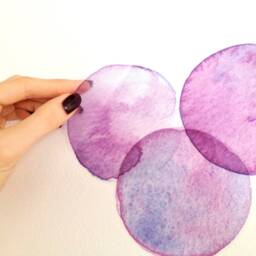 Wall Decals Watercolor Circles, Shades Of Purple, Tile Decals, Furniture Hand-Painted Dot Home D??cor - thumbnail 3