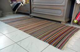 Handwoven Bulgarian Colorful Wool Rug - Retro Accent For Modern Home. Striped Rug. Hand Woven Runner, Art Design, Floor Rug, Area - thumbnail 1