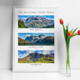 The National Three Peaks Print & Frame Gift - Personalised Walk Hike Present Ben Nevis Scafell Pike Snowdon Painting Drawing Challenge 3 - thumbnail 3