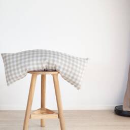 Linen Lumbar Long Pillow Cover Nonas Style Gingham Plaid, Farmhouse Decor - thumbnail 2