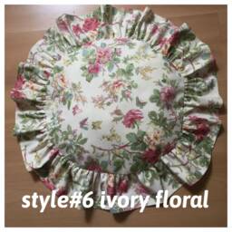 Round Square Chair Cushion Cover -Pink Gingham Plaid Ruffle Kitchen Chair Seat -Shabby Chic Home, Pink Floral Euro Sham Pillow - thumbnail 4