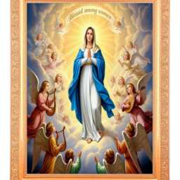 Our Lady Of Velankanni Virgin Mary Art Print, Golden Artwork Frame - 11x14 Inch - thumbnail 2