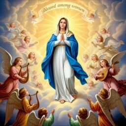 Our Lady Of Velankanni Virgin Mary Art Print, Golden Artwork Frame - 11x14 Inch - thumbnail 3