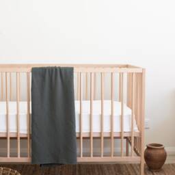 Teal Muslin Baby Swaddle Organic Cotton Blanket, Nursing Cover - thumbnail 2