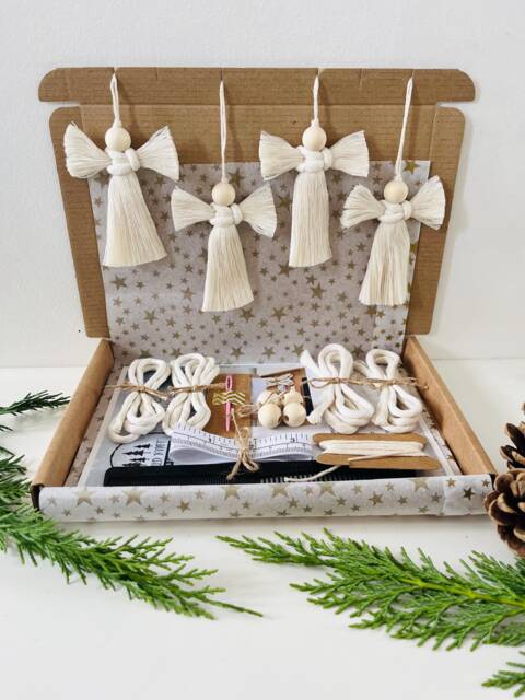 Christmas Craft Kit 4 Xmini Angels - Step By Instructions Beginner Friendly Handmade Ornaments Easy Diy Tree Decorations - image 1