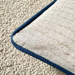 81. Handmade Shabby Chic Natural With Blue Crown Linen/Cotton Blend Cushion Cover 17 - thumbnail 3