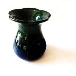 Essential Oil Diffuser Ceramic Burner Hot Blue Green Porcelain Room Fragrance Feng Shui Aromatherapy Candle Warmer Hand Painted Art - thumbnail 4