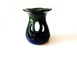Essential Oil Diffuser Ceramic Burner Hot Blue Green Porcelain Room Fragrance Feng Shui Aromatherapy Candle Warmer Hand Painted Art