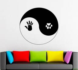 Yin Yang Wall Decal Floral Taoism Vinyl Sticker 2029 - thumbnail 1