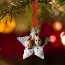 Beautiful Aluminium Christmas Tree Decoration Pendant Personalised With Photo - thumbnail 1
