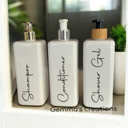 Personalised White Square Soap Dispenser Bottle With Pump 500Ml - 12 Options