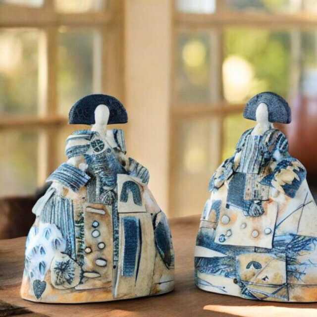 Handmade Ceramic Menina Sculpture, Unique Home Decor, Modern Woman Art - image 1