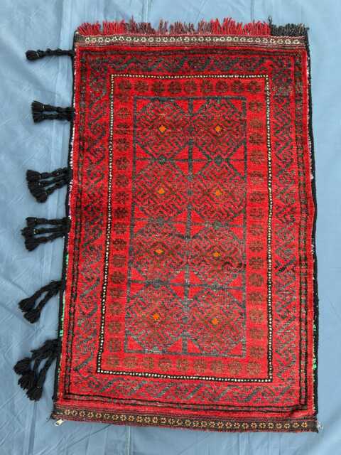 Tribal Hand-Knotted High Pile Wool Rug, Antique Large Octagonal - 2.2x3.4 Ft - image 1