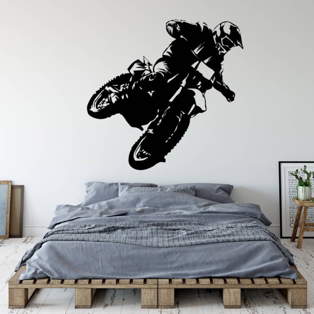 Motocross Dirt Bike Vinyl Wall Decal Bedroom Decor - image 1