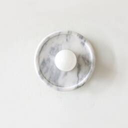 White Marble & Brass Minimal Wall Sconce Light Floush Mount Lighting Vanity Light Entry - thumbnail 2