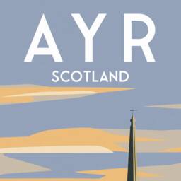 Ayr Print - Scotland Travel Poster New Bridge Ayrshire - thumbnail 3