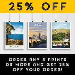 Ayr Print - Scotland Travel Poster New Bridge Ayrshire - thumbnail 2
